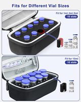 Boîte de rangement portable en EVA isolante et antichoc pour insuline, pour diabétiques, flacons standard de 1 ml, 3 ml, 5 ml et 10 ml, sans pack de glace