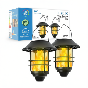 Lanterne Solari HYBEC 170x170x200mm con Effetto Fiamma, Luci da Giardino per Esterni, Confezione da 2 - Product Image 2