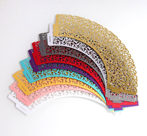 Envoltorios para Cupcakes de Papel Cortados con Láser Multicolores para Fiestas de Boda, Decoración para Celebraciones - Product Image 5