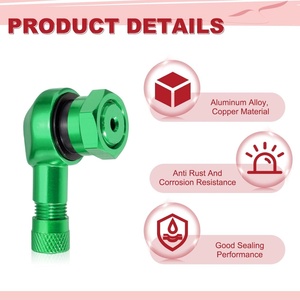 Tiges de <span class=keywords><strong>valve</strong></span> universelles en aluminium CNC de 11,3 mm à 90 degrés <span class=keywords><strong>pour</strong></span> pneus de <span class=keywords><strong>moto</strong></span> sans chambre à air, <span class=keywords><strong>pour</strong></span> Honda Yamaha Kawasaki (2 pièces, vert) - Product Image 3