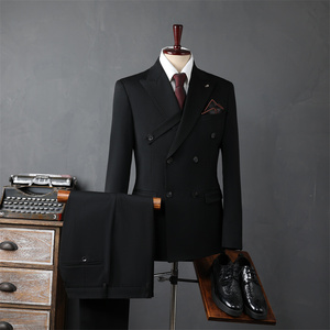 Abito da <span class=keywords><strong>Uomo</strong></span> Elegante Due Pezzi per Matrimonio, Completo Professionale da Lavoro Stile Gentiluomo, Abbigliamento Casual Taglie Forti Lungo per Adulti - Product Image 3