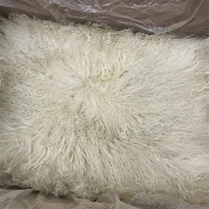 室内蒙古羊肉米色长发羊皮地毯