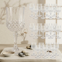 Verre à vin rouge en plastique durable au design moderne avec tige transparente, capacité de 201-300 ml, idéal pour les fêtes