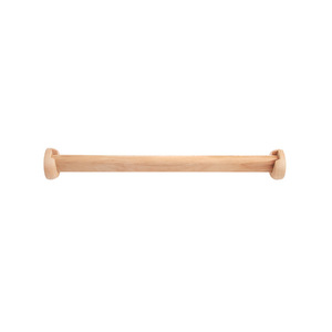 Tringle de penderie murale en bois de hêtre massif épaissi, ronde, couleur bois naturel, organisateur de vêtements - Product Image 4
