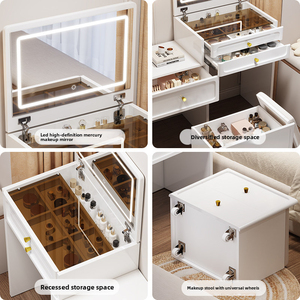 Tavolo da Trucco con Specchio, Set Moderno con Sgabello per Soggiorno e Camera da Letto, Grande Capacità - Product Image 6