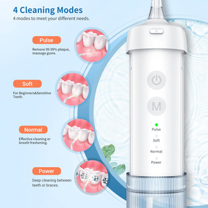 Irrigador bucal portátil de 230 ml con carga tipo C, impermeable IPX7, limpiador dental eléctrico para uso en casa y viajes. - Product Image 3