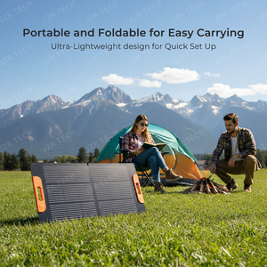 Fast Charge Foldable <b>Solar</b> <b>100W</b> Laminated High Efficiency Outdoor Survival Vehicle Roof Camping Van Energy JZK--G100-2 <b>Solar</b> Pan - Product Image 5