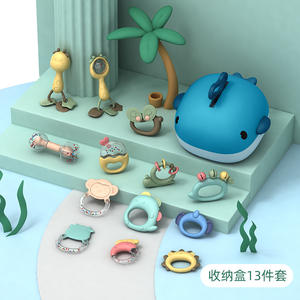 Balena fresa potabile a mano sonaglio in gomma morbida per dentizione per bambini - Product Image 6