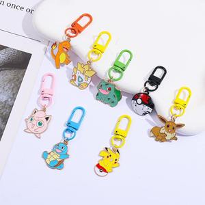 Q Y <b>Anime</b> Style Metal <b>Keychain</b> Pendant Set with Enamel Character Charms and Colorful Clips for Backpack Decoration - Product Image 5