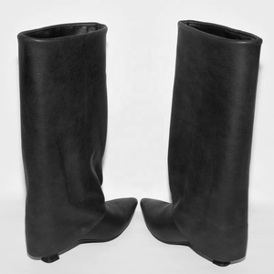 Nouvelles Arrivées Bottines Courtes Thermiques à Bout Pointu pour Femme, Talons Bas, Bottines Mi-Mollet Unies - Product Image 5