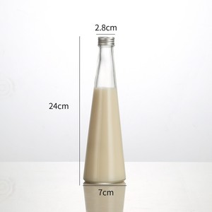 Botella de Vidrio Cónica Personalizada de 250ml/330ml para Bebidas Frías, Leche, Agua, Té, Jugo, <span class=keywords><strong>con</strong></span> Tapa de Aluminio - Product Image 6