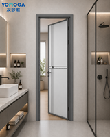 Puertas de Baño de Aluminio Personalizadas de Alta Calidad - Diseño Moderno Minimalista Impermeable para Uso en Hoteles y Villas, Tamaño 1970*770, Garantía de 4 Años
