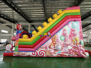 Uso comercial China inflable tobogán seco Castillo <span class=keywords><strong>atracciones</strong></span> <span class=keywords><strong>para</strong></span> niños toboganes inflable rosa caramelo tobogán - Product Image 2