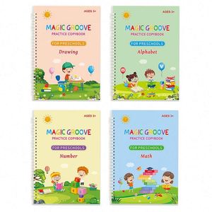 Custom Language Grooved Magic Calligraphy Copybook, Reusable Handwriting Practise Tracing Book for Training - Product Image 2