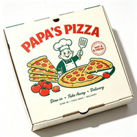 Boîte à pizza en carton ondulé kraft personnalisée, boîte alimentaire jetable pour les pizzerias, livraison à emporter, vente en gros