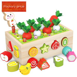 Puzle de madera 3d para niños, carrito educativo temprano, bloques de construcción, juguetes 4 en 1 para atrapar insectos y frutas - Product Image 2