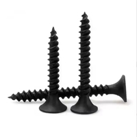 Vis à cloison sèche M3.5 métriques à tête plate Phillips, en acier inoxydable noir, à empreinte cruciforme, à tête fraisée, autotaraudeuses pour plaques de plâtre, classe