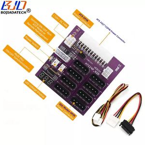 บอร์ดแปลงไฟคอมพิวเตอร์ PSU ATX 24 พิน ตัวเมีย เป็น 8 * IDE Molex 4 พิน และ <span class=keywords><strong>2</strong></span> * ATX 6 พิน มีสินค้าในสต็อก - Product Image 1
