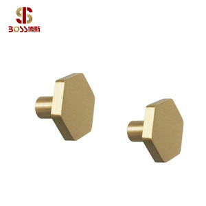 Boutons de tiroir hexagonaux en <span class=keywords><strong>laiton</strong></span> massif <span class=keywords><strong>bouton</strong></span> et traction d'armoire de meubles modernes pour cuisine chambre à coucher salle de bain commode armoire utilisation - Product Image 1