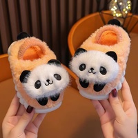 Chaussures antidérapantes chaudes et douces de dessin animé de panda pantoufles à fourrure pour tout-petits chaussures de maison en fourrure pantoufles de panda pour enfants