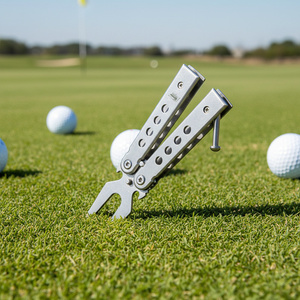 BD-1457 Outil de réparation de divot de <span class=keywords><strong>golf</strong></span> pliable de type papillon en acier inoxydable miniature, design personnalisé DIY, à ouverture par basculement, 2.0 - Product Image 5