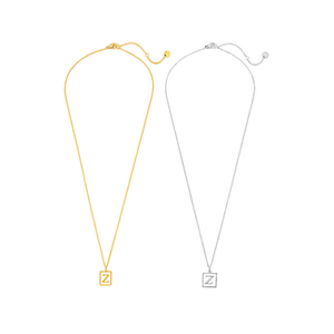 Collar con Colgante de Letra Z, Oro, Plata, Acero Inoxidable, Minimalista, Unisex, Cadena de Serpiente, para Uso Diario - Product Image 1