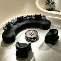 Canapé semi-circulaire de luxe léger pour hall d'hôtel, salon de beauté, bureau, ou espace de réception – Canapé de réception de forme spéciale pour discussion