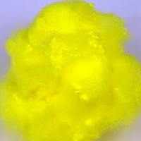 Fibre de polyester triangulaire vierge jaune 9D/15D (PSF) - Remplissage teint ignifuge pour applications en béton et en filature