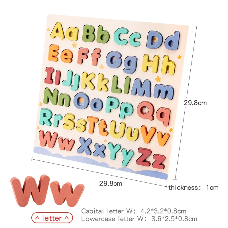 2024 Houten Alfabet Puzzels Abc Puzzel Bord Voor Peuters 3-5 Jaar Oud Voorschoolse Educatieve Leren Spielzeug Letter Speelgoed