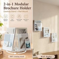 Présentoir rotatif en acrylique pour brochures et magazines, support de bureau pour prospectus, idéal pour les bureaux, les comptoirs d'accueil et les magasins
