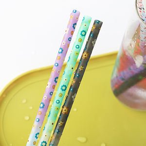 Pajitas Reutilizables de Plástico Personalizadas, Pajitas de Boba en Colores Pastel, Pajitas Divertidas que Cambian de Color para Fiestas - Product Image 3