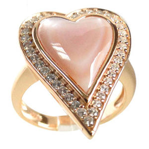 Bague en acier inoxydable, plaqué or Rose, argent Sterling 925, mère de la perle en diamant - Product Image 6