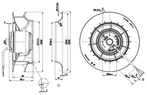 Fh250 मीटर 220v 230v 250*84 मिमी r2e250 इनवर्टर अक्षीय शीतलन प्रशंसक - Product Image 2