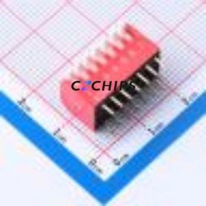 DP-07RP DIP Switch Through hole Component (THT) Switch Piano Key 7 2.54mm Red - Product Image 1
