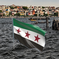 Livraison rapide, bannières suspendues personnalisées en polyester imprimées numériquement, 60*40 cm, drapeau de la révolution syrienne, nouveaux accessoires d'affichage islamique