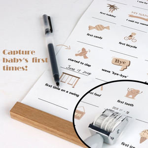 Mon Bébé <span class=keywords><strong>Mes</strong></span> Premières <span class=keywords><strong>Fois</strong></span>, Affiche Tableau Cadeau 16 x 24 po, Décor Mural en Toile aux Finitions Fines avec Support en Bois, Personnalisable avec Dates - Product Image 3