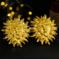 Broche en or 24 carats XILIANGFEIZI, vente directe usine, motif soleil et visage tridimensionnel, style grec mystérieux et rétro