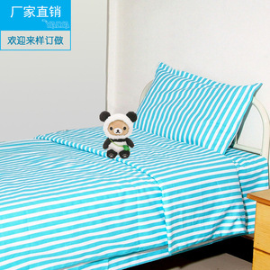 Juego de sábanas para cama de hospital (3 piezas), ropa de cama médica de algodón puro con rayas azules y blancas, venta directa de fábrica, sábanas para cama de hospital - Product Image 4