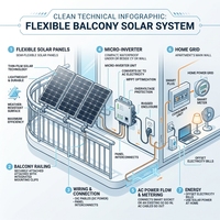 Kit solaire monocristallin prêt à l'emploi LOXENY JJF-ESK800 Pro 800W pour balcon, 2 panneaux, micro-onduleur, montage sans outils, pliable