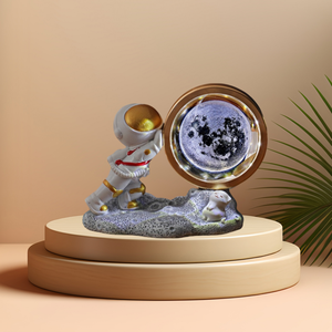 Bola de cristal 3D moderna astronauta resina LED luz nocturna Mini alimentado por batería blanco cálido iluminado lindo toque Luna hogar - Product Image 6