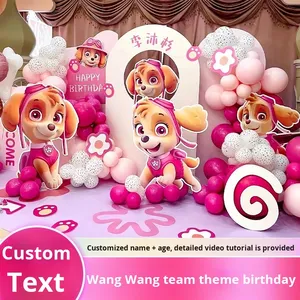 Décoration d'anniversaire sur le thème de la Pat' Patrouille pour garçons de 2 à 3 ans, fond mural en panneau KT pour fête d'enfants - Product Image 4