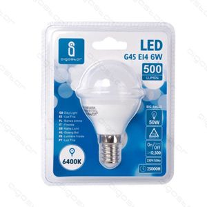 LED Bulb G45 E14 6W 6400K Day Light Big Angle 500Lm 25000H - Product Image 1