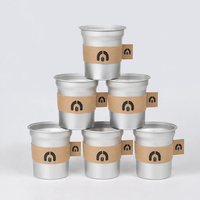 Gobelets en aluminium réutilisables et recyclables avec logo, gobelets jetables en aluminium pour la bière et le café, pour les fêtes et les rassemblements en plein air