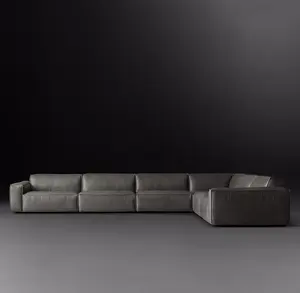 Sassanid <span class=keywords><strong>modernista</strong></span> Design Italia modulare in pelle Chaise L-sezionale divano di lusso Set di mobili da soggiorno Design di lusso - Product Image 3