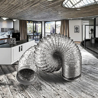 Tuyau de conduit d'échappement flexible rétractable personnalisé de 180mm Conduit d'air flexible en feuille d'aluminium multifonctionnel de conception moderne haut de gamme