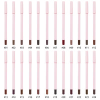 Crayon à Lèvres Rose Multifonctionnel Végétalien 27 Couleurs, Facile à Appliquer, en Bois, Vente en Gros