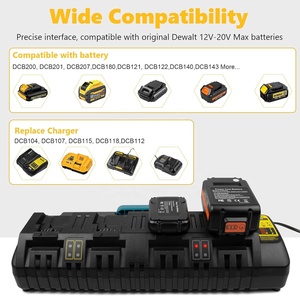 Cargador Rápido de 4 Puertos DCB104 para Baterías Dewalt de 12V/20V/60V DCB200 con Puerto <span class=keywords><strong>USB</strong></span>, Estación de Carga Múltiple para Baterías DCB115 DCB118 - Product Image 2