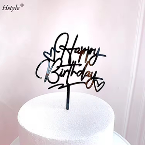 Hstyle PQ678 Champagne Gold Acrílico Día de <span class=keywords><strong>cumpleaños</strong></span> Cupcake Toppers con signos de corazón <span class=keywords><strong>para</strong></span> niños <span class=keywords><strong>Feliz</strong></span> <span class=keywords><strong>cumpleaños</strong></span> Día Cake Toppers - Product Image 5
