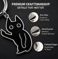 Ensemble de porte-clés chat mignon et amusant avec breloque animal en forme de couteau, cadeau fantaisie pour hommes, femmes, amoureux des animaux, porte-clés unique, breloque de sac