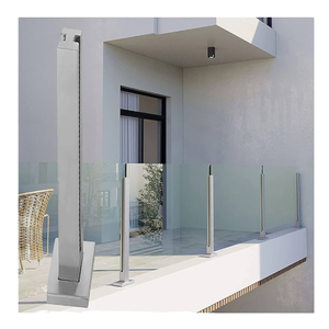 Balustrades et mains courantes contemporaines en acier inoxydable sans cadre à fixation au sol pour balcon d'appartement, résistantes à la rouille et à l'eau, à prix abordable - Product Image 3